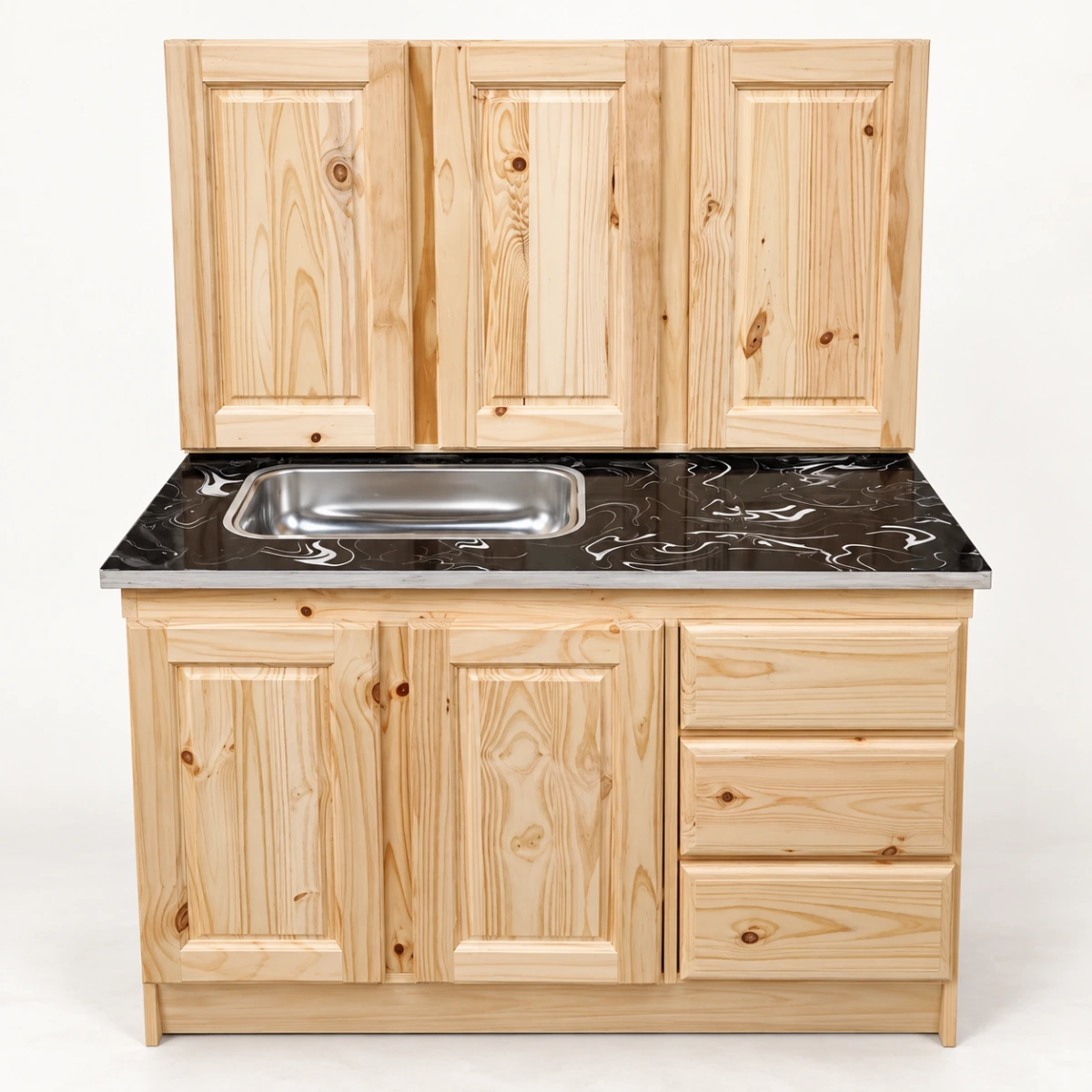 Combo de cocina 1,20 m con mesada negra de resina
