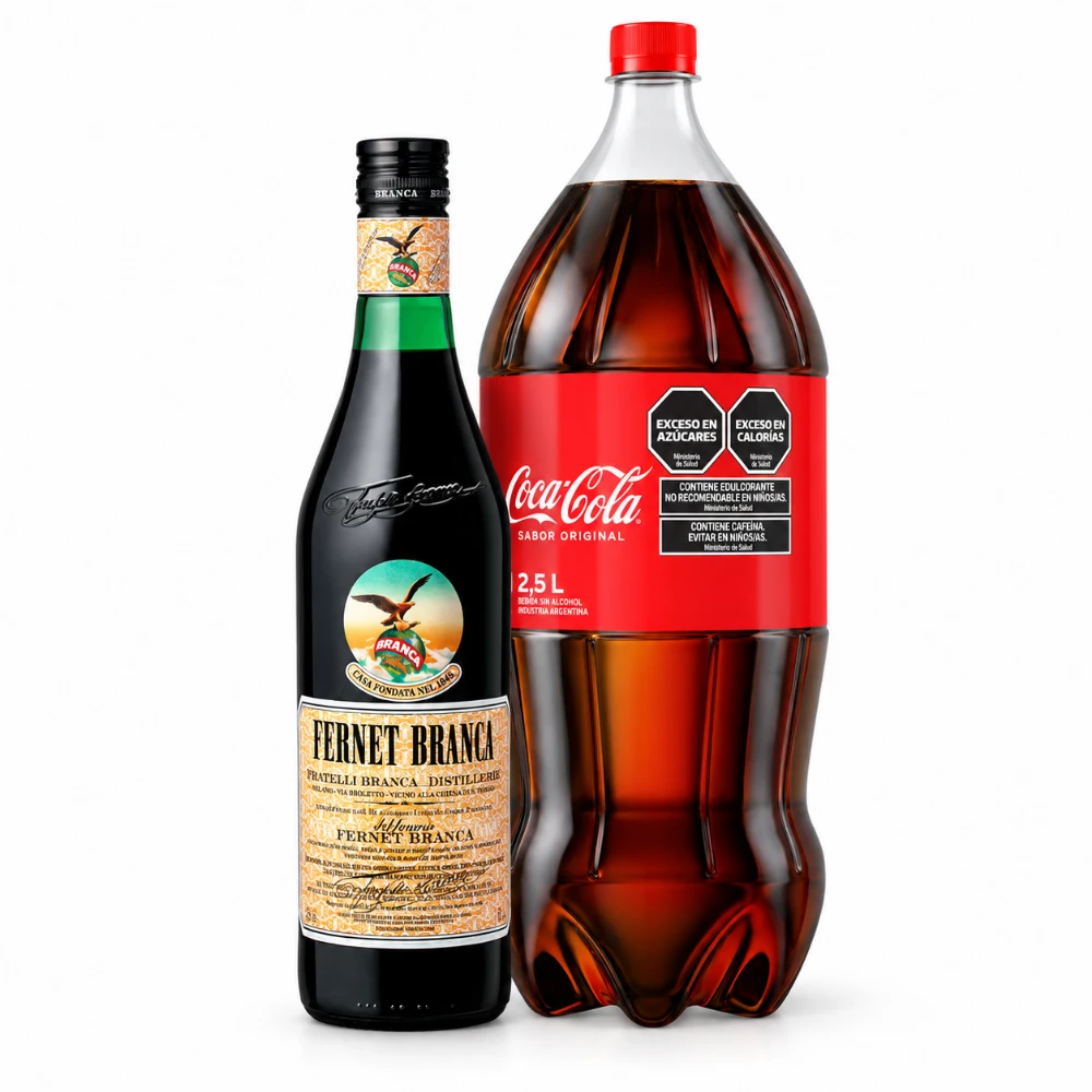 Combo Fernet Branca 750 ml + Coca-Cola 2,5 L — vista alternativa