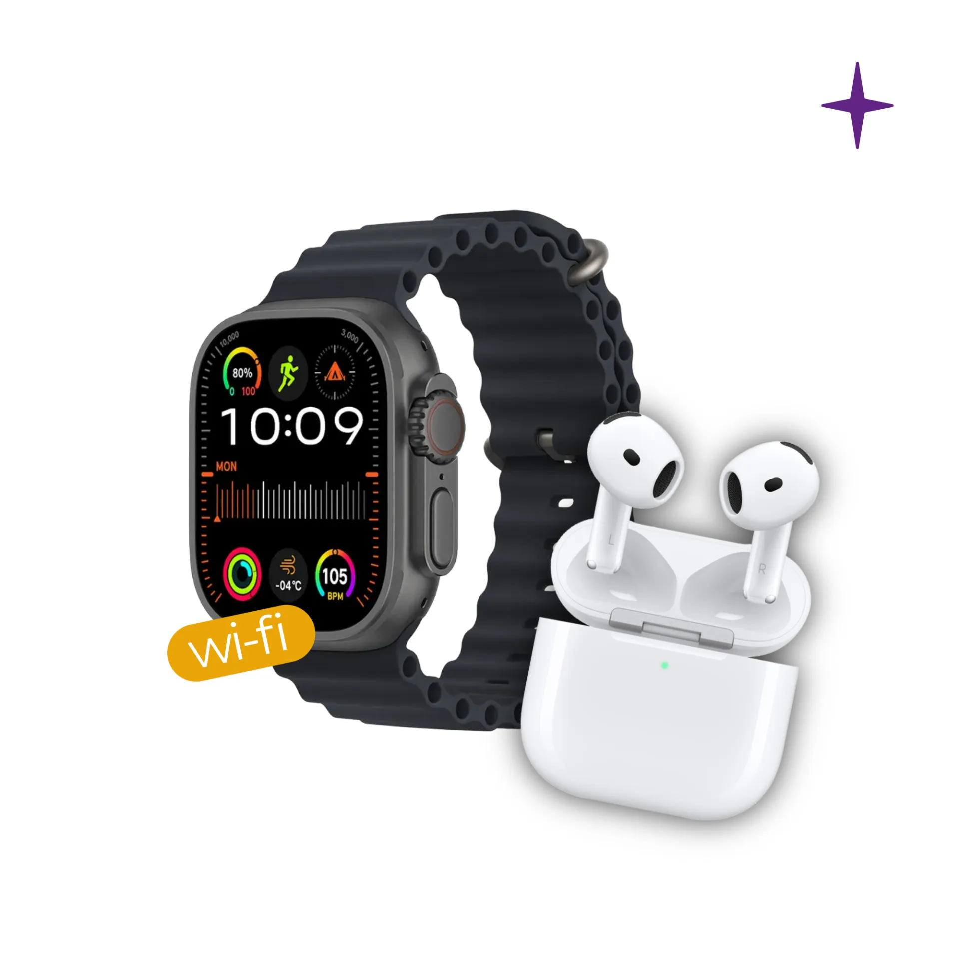 KIT RUNNING WI FI: HK 10 Ultra 3 WiFi + AirPods 4ta Gen ANC