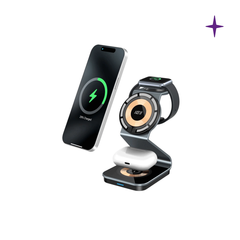 Estación de carga inalámbrica IEY 3 en 1 (iPhone, Watch y AirPods)