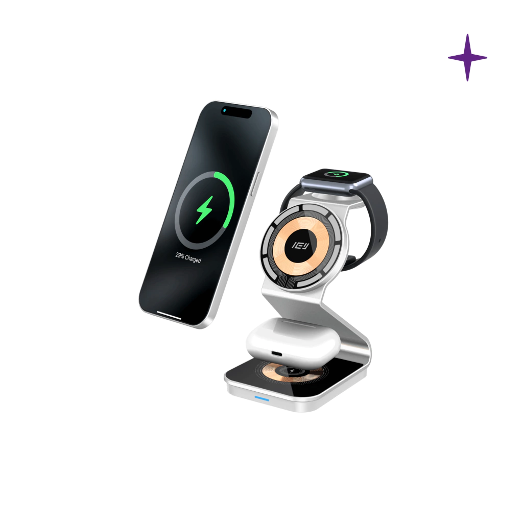 Estación de carga inalámbrica IEY 3 en 1 (iPhone, Watch y AirPods) — vista alternativa